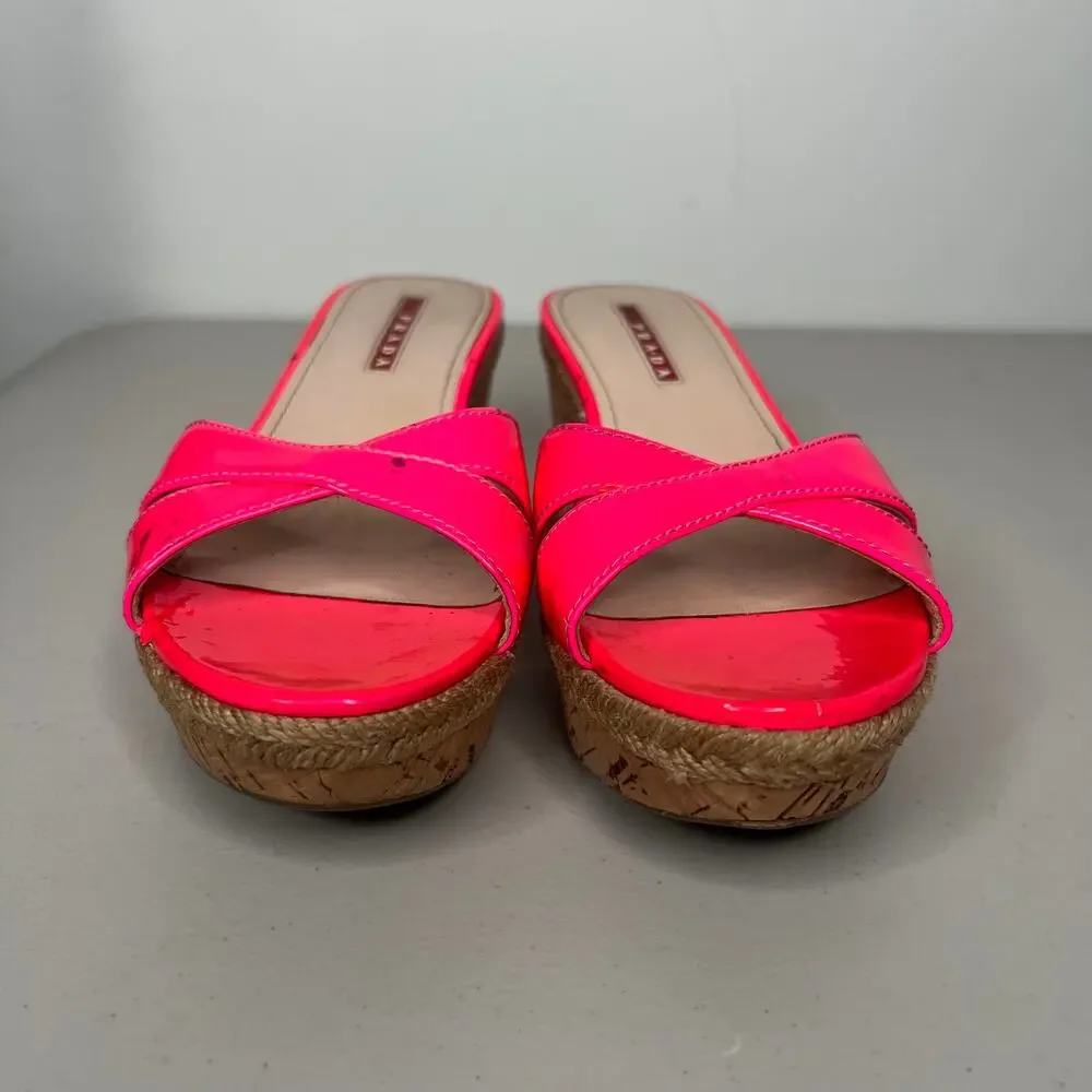Prada Cork Wedge Platform Sandal Size 36.5 - Picture 2 of 11